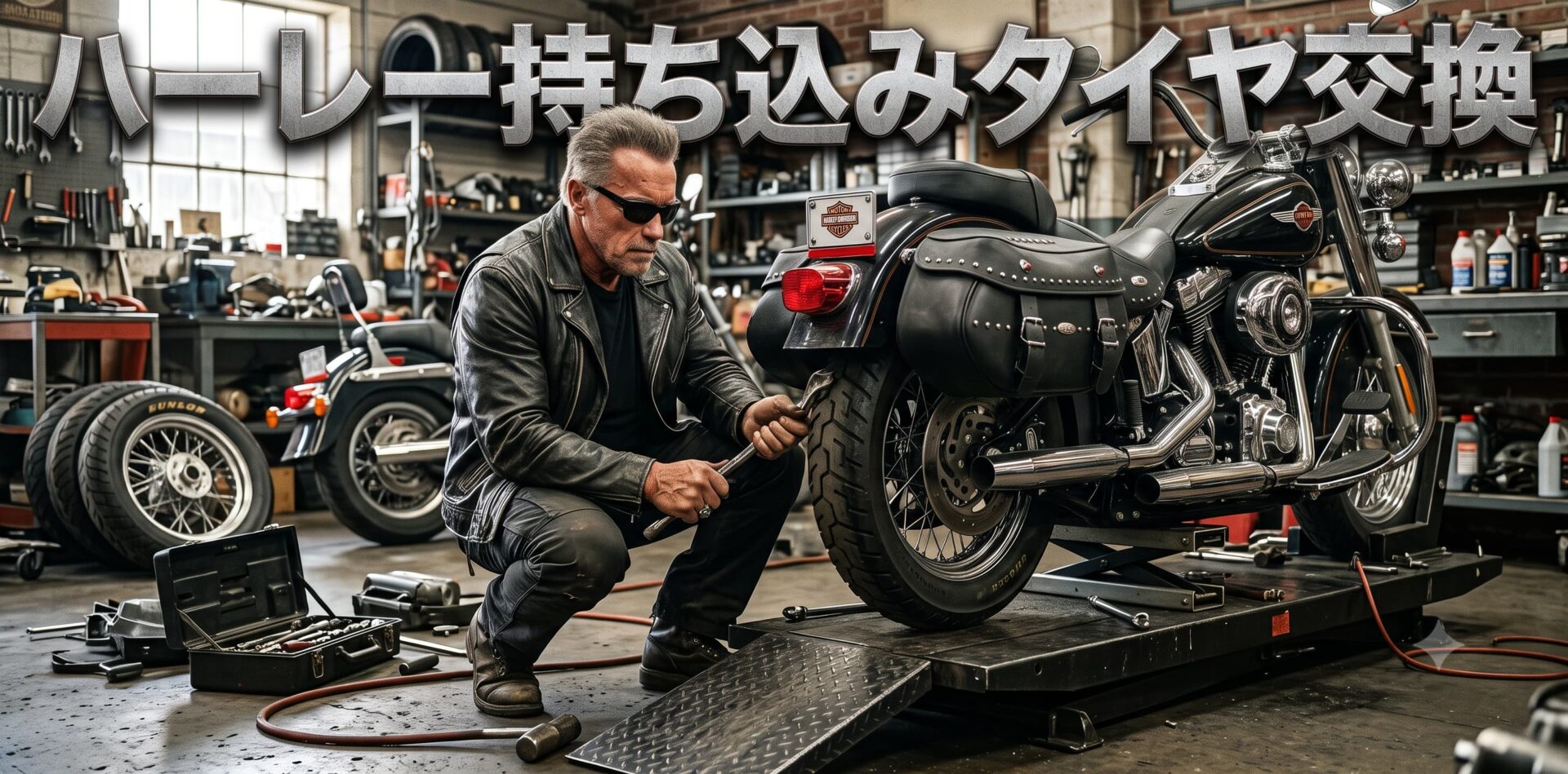 ハーレー持ち込みタイヤ交換