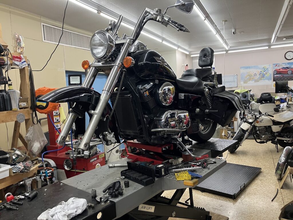 バルカン1500のバイク持ち込みタイヤ交換