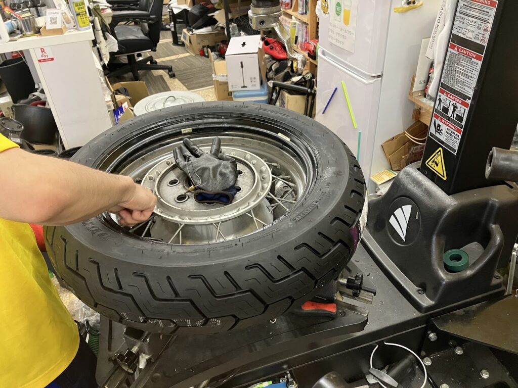 バルカン1500のバイク持ち込みタイヤ交換