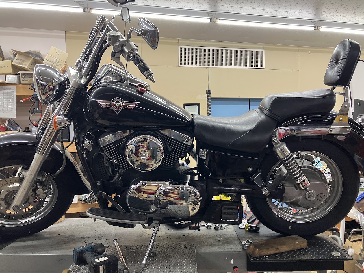 バルカン1500のバイク持ち込みタイヤ交換