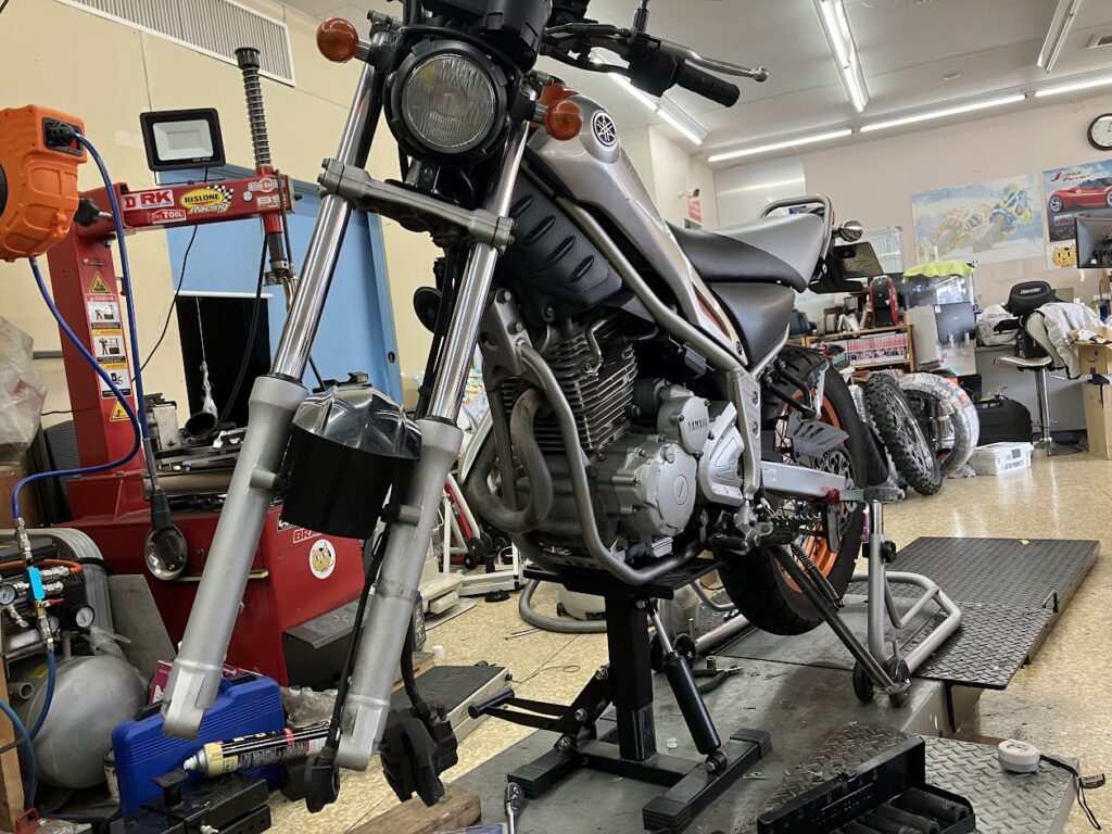 ヤマハ トリッカーの持ち込みタイヤ交換